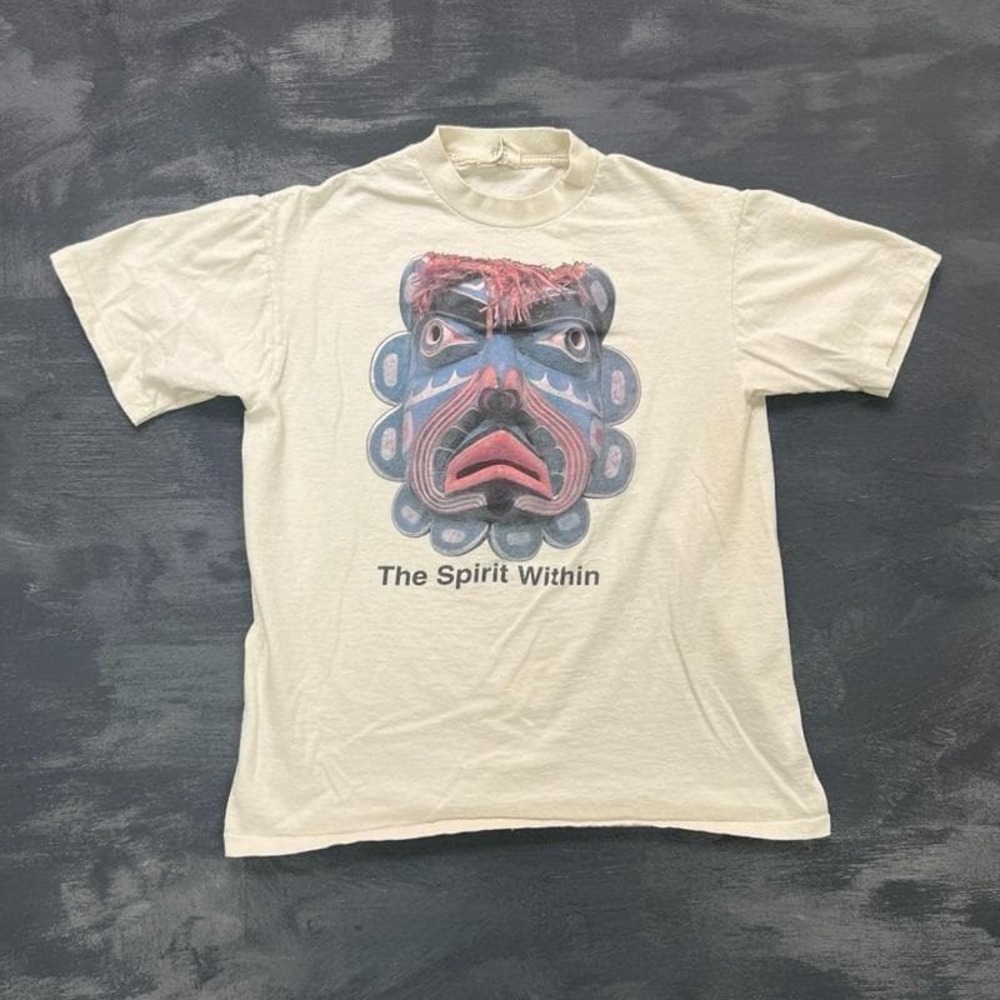 Vintage Spirit Within Shirt Mens Medium White 1990s Northwest Coast Art Museum